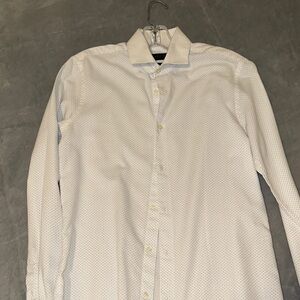 Zara White Patterned Dress Shirt